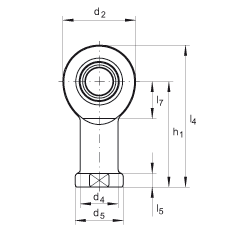 桿端軸承 GIL12-DO, 根據(jù) DIN ISO 12 240-4 標(biāo)準(zhǔn)，帶左旋內(nèi)螺紋，需維護(hù)