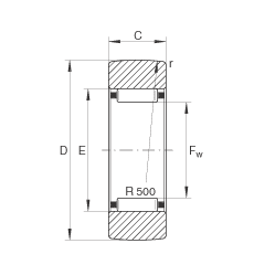 支撐型滾輪 RSTO15, 無(wú)軸向引導(dǎo)，外圈無(wú)擋邊