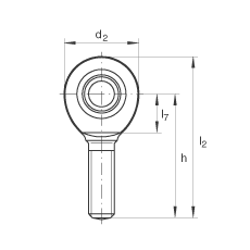 桿端軸承 GAL60-UK-2RS, 根據(jù) DIN ISO 12 240-4 標準，帶左旋外螺紋，免維護，兩側(cè)唇密封