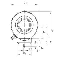 液壓桿端軸承 GK30-DO, 根據(jù) DIN ISO 12 240 標(biāo)準(zhǔn)，帶焊接面，需維護(hù)