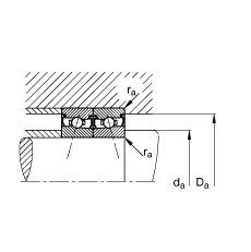 主軸軸承 HSS7009-E-T-P4S, 調節，成對安裝，接觸角 α = 25°，兩側唇密封，非接觸，限制公差