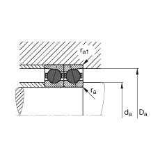 主軸軸承 HCB7014-E-T-P4S, 調節，成對或單元安裝，接觸角 α = 25°，陶瓷球，限制公差