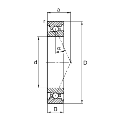 主軸軸承 HS7015-E-T-P4S, 調節，成對或單元安裝，接觸角 α = 25°，限制公差